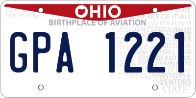 OH license plate GPA1221