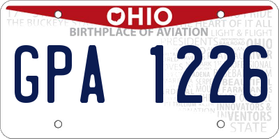 OH license plate GPA1226
