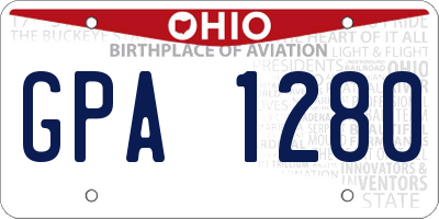 OH license plate GPA1280