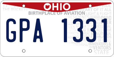 OH license plate GPA1331