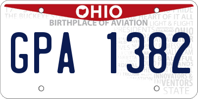 OH license plate GPA1382