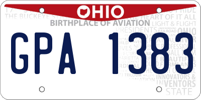 OH license plate GPA1383