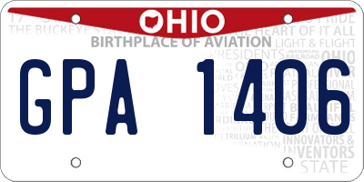 OH license plate GPA1406
