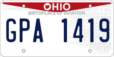 OH license plate GPA1419