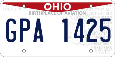 OH license plate GPA1425