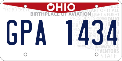OH license plate GPA1434
