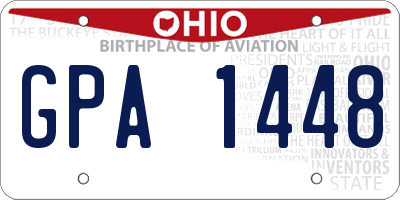 OH license plate GPA1448