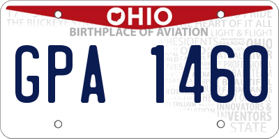OH license plate GPA1460