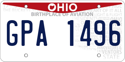OH license plate GPA1496