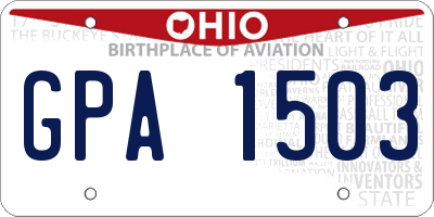 OH license plate GPA1503