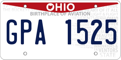 OH license plate GPA1525