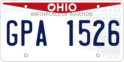OH license plate GPA1526