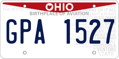 OH license plate GPA1527