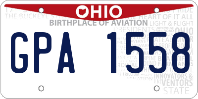 OH license plate GPA1558