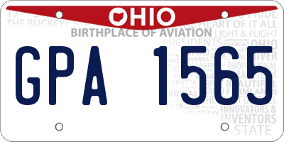 OH license plate GPA1565