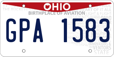 OH license plate GPA1583