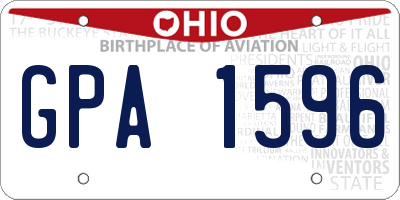 OH license plate GPA1596