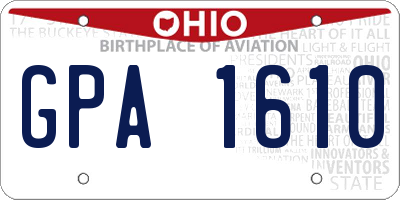 OH license plate GPA1610