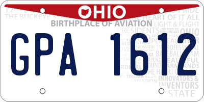 OH license plate GPA1612