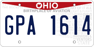 OH license plate GPA1614