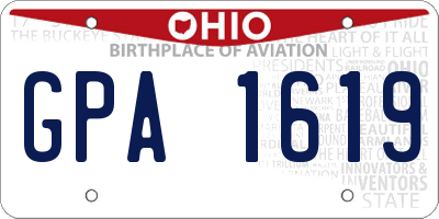 OH license plate GPA1619