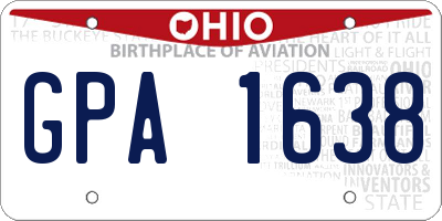 OH license plate GPA1638