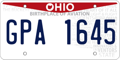 OH license plate GPA1645