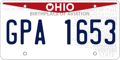 OH license plate GPA1653