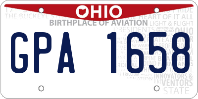 OH license plate GPA1658