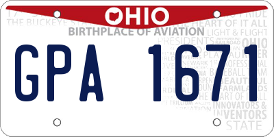 OH license plate GPA1671