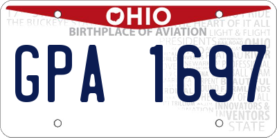 OH license plate GPA1697