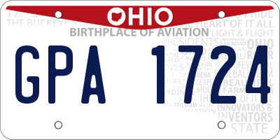 OH license plate GPA1724