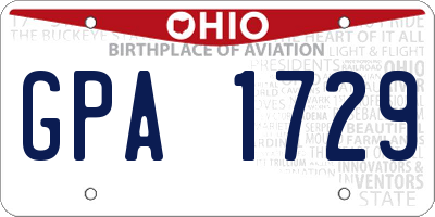 OH license plate GPA1729