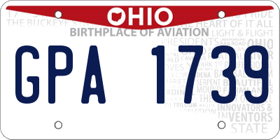 OH license plate GPA1739