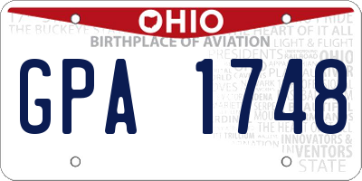 OH license plate GPA1748