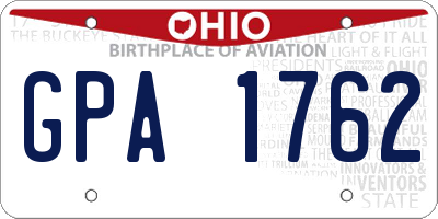 OH license plate GPA1762