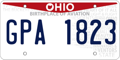 OH license plate GPA1823