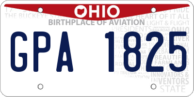 OH license plate GPA1825