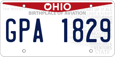 OH license plate GPA1829