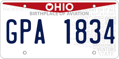 OH license plate GPA1834