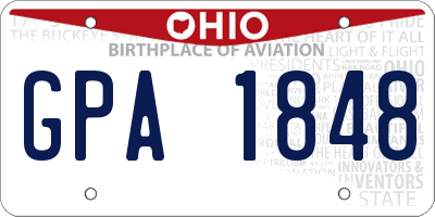 OH license plate GPA1848
