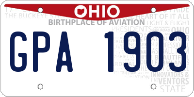 OH license plate GPA1903