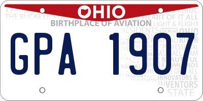 OH license plate GPA1907