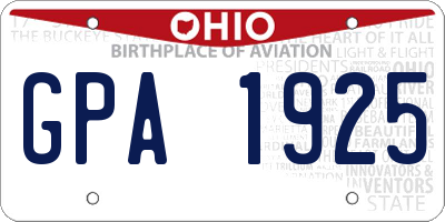 OH license plate GPA1925