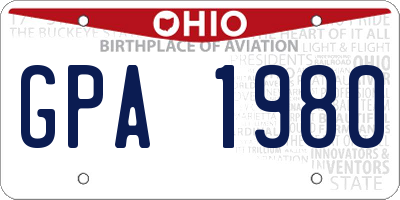 OH license plate GPA1980
