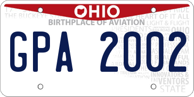OH license plate GPA2002