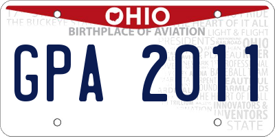 OH license plate GPA2011