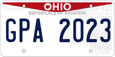 OH license plate GPA2023