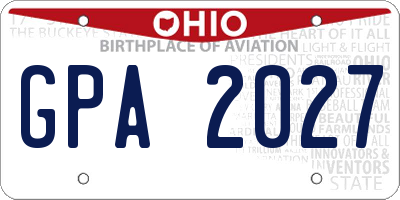 OH license plate GPA2027