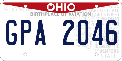 OH license plate GPA2046